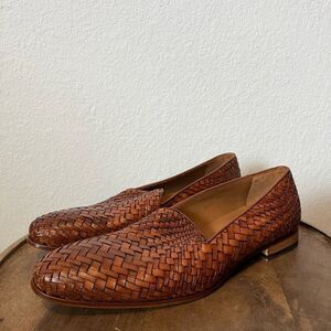 Taft The Monaco Woven Slip-On Loafers Brown Leather Dress Shoes Men's Size 44 11